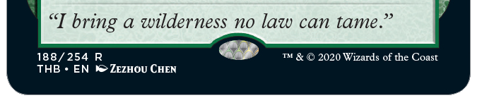 The line of flavor text at the bottom of Nylea's Intervention.