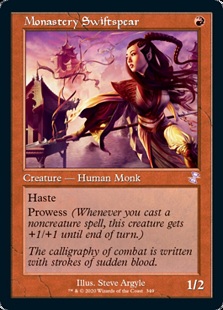 Image of the Magic card Monastery Swiftspear in the Timeshifted border
