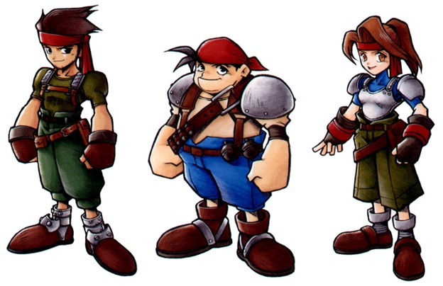 Art of Biggs, Wedge, and Jessie from Final Fantasy VII